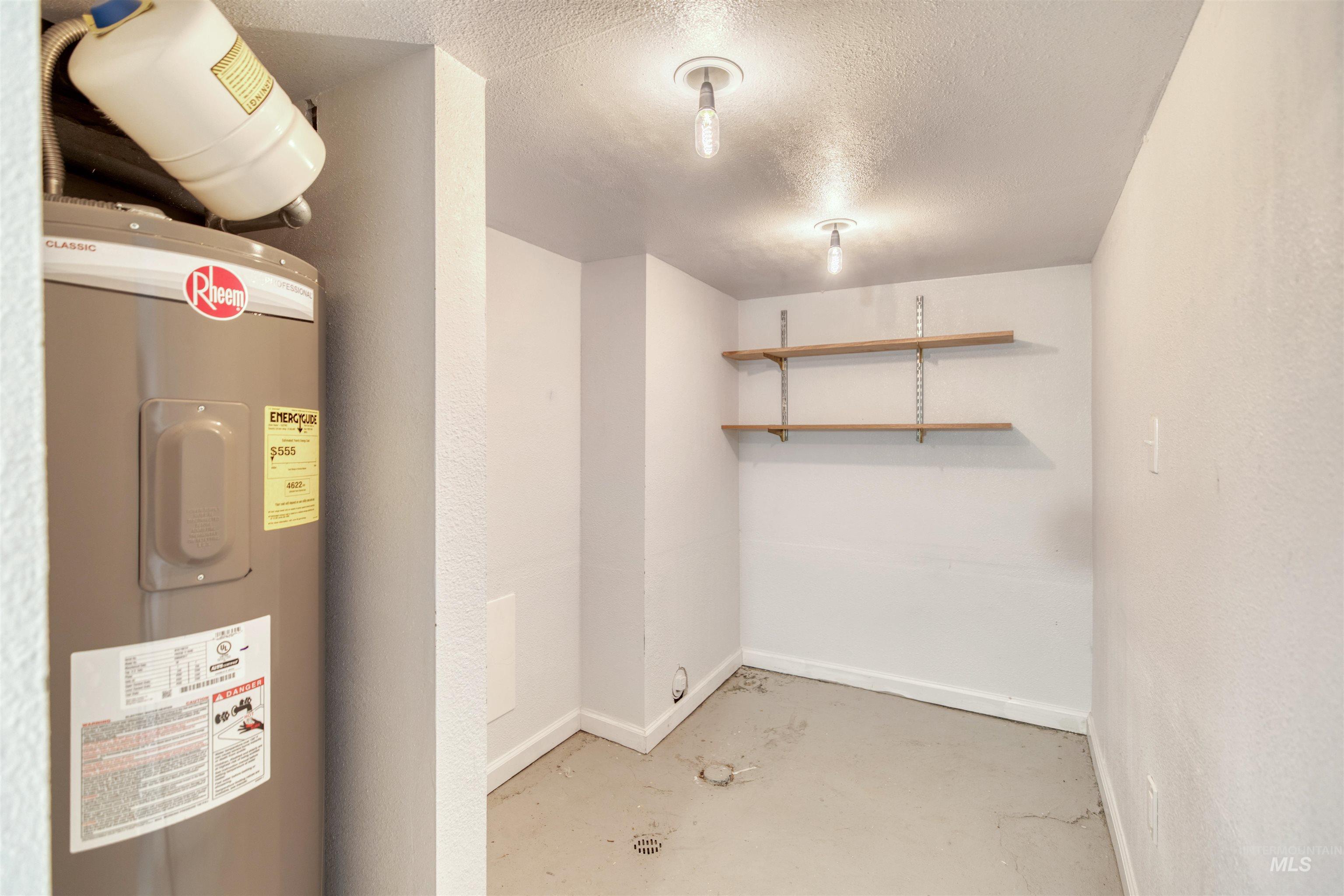 Utility room with water heater