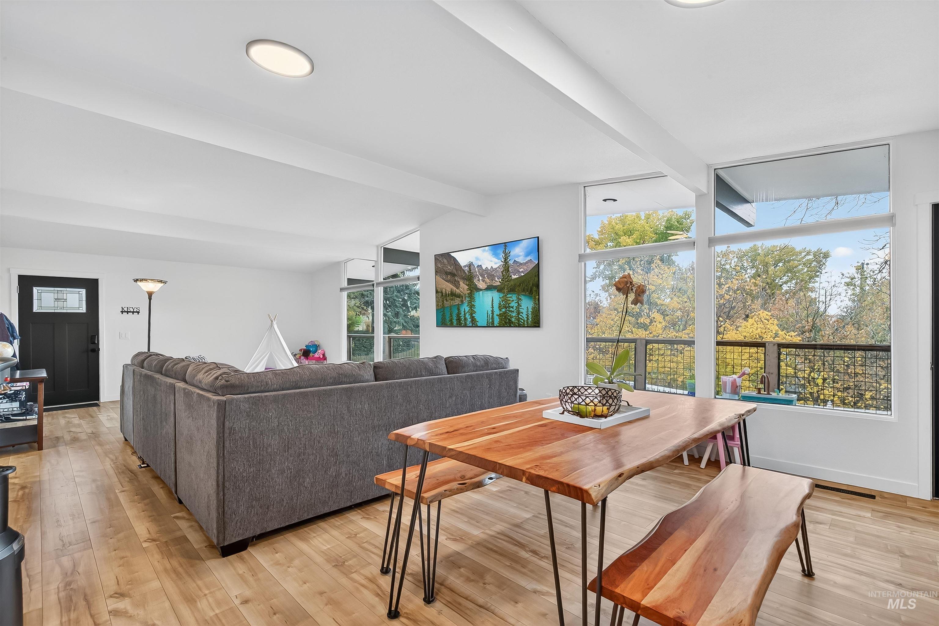Dining area featuring light wood-type flooring