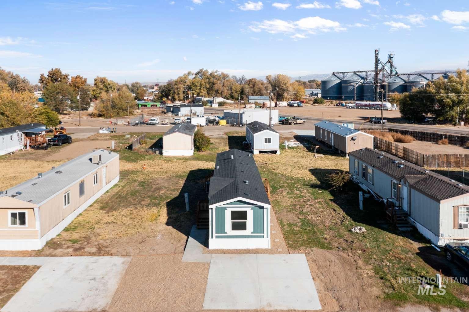 Aerial view of residential area