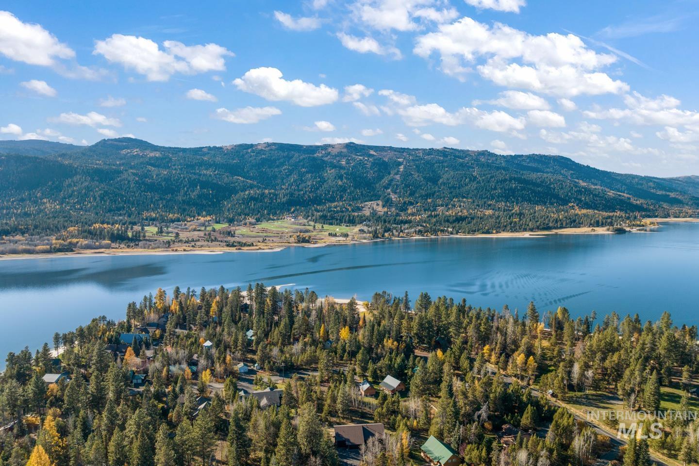 Drone / aerial view of a water and mountain view
