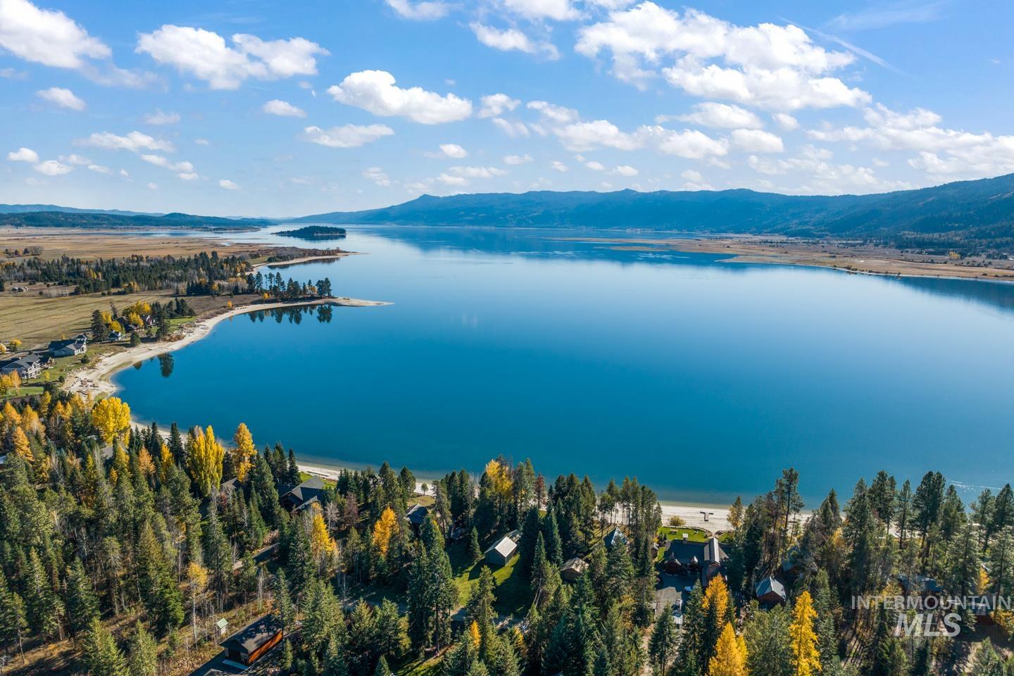 Drone / aerial view of a water and mountain view