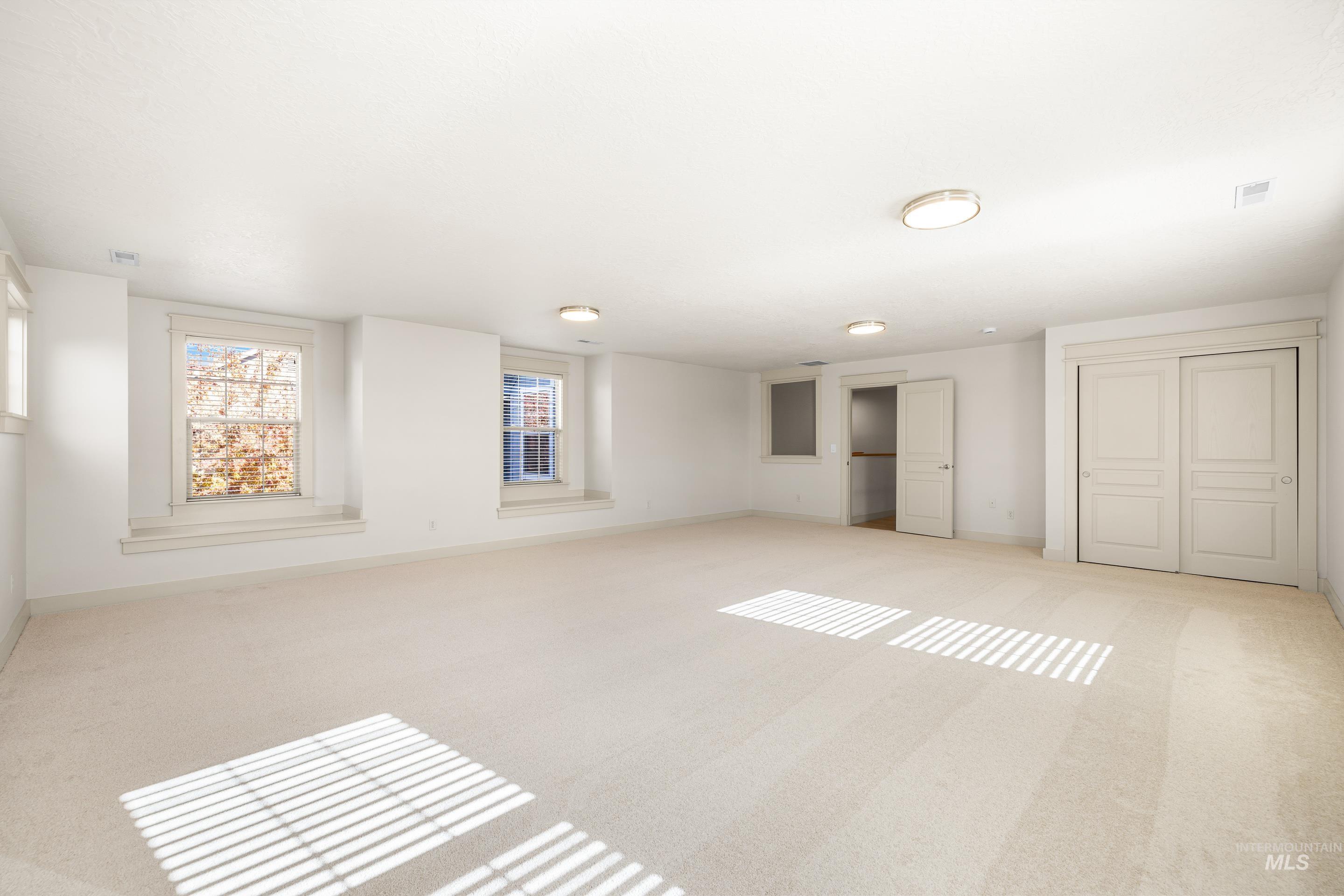 Basement featuring carpet floors