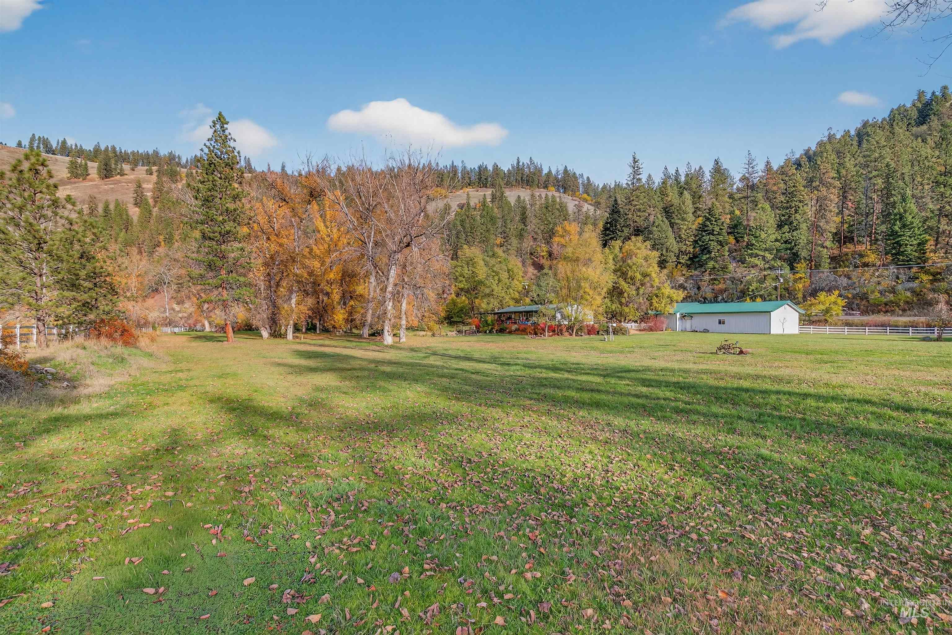 View of green lawn featuring a view of countryside and a forest view