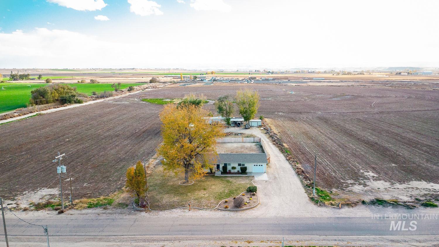 Aerial view of sparsely populated area