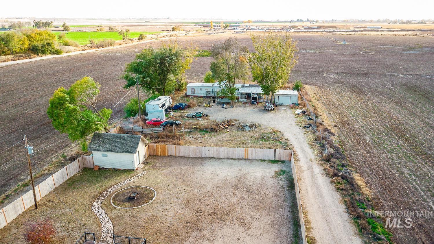 Aerial view of sparsely populated area