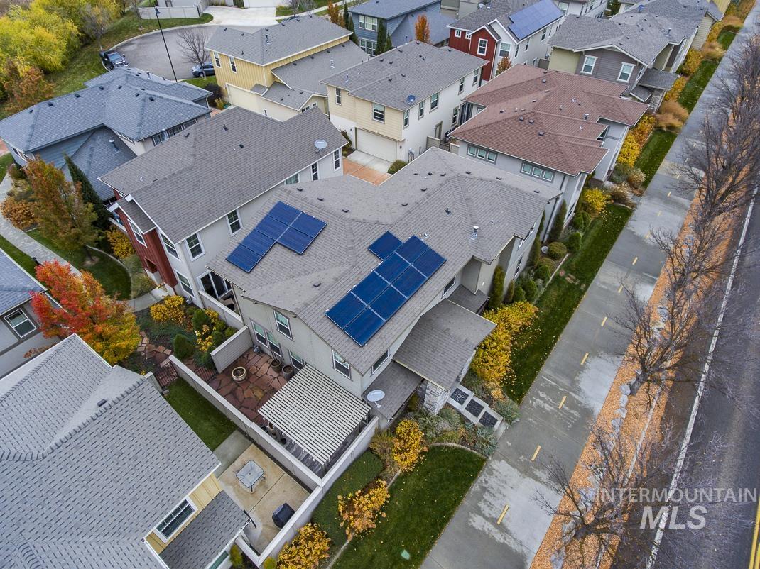 Aerial view of residential area