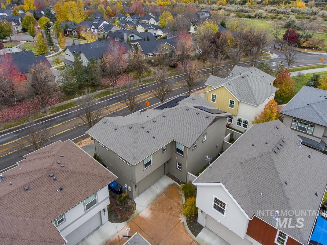 Aerial view of residential area