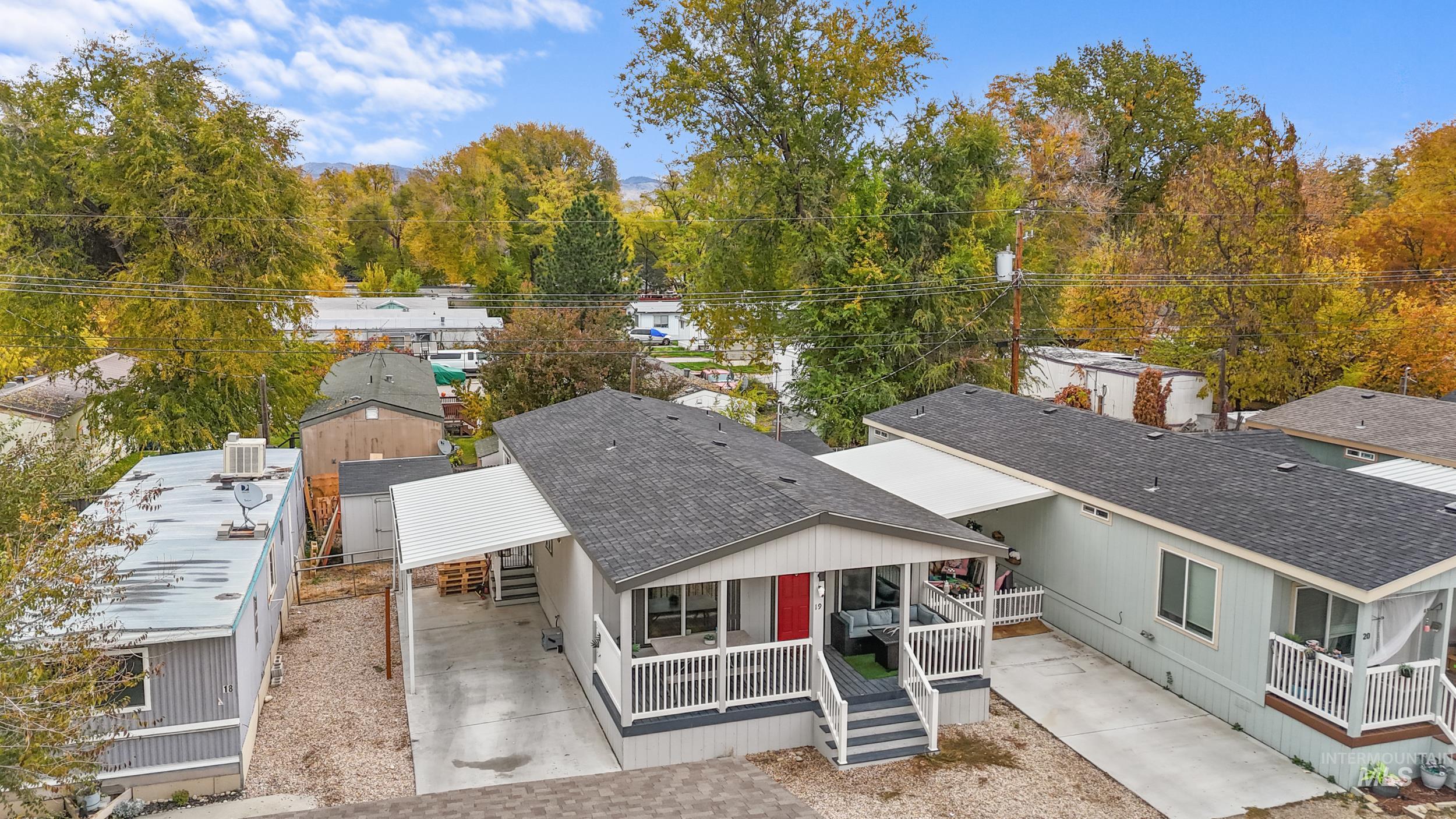 Aerial view of residential area