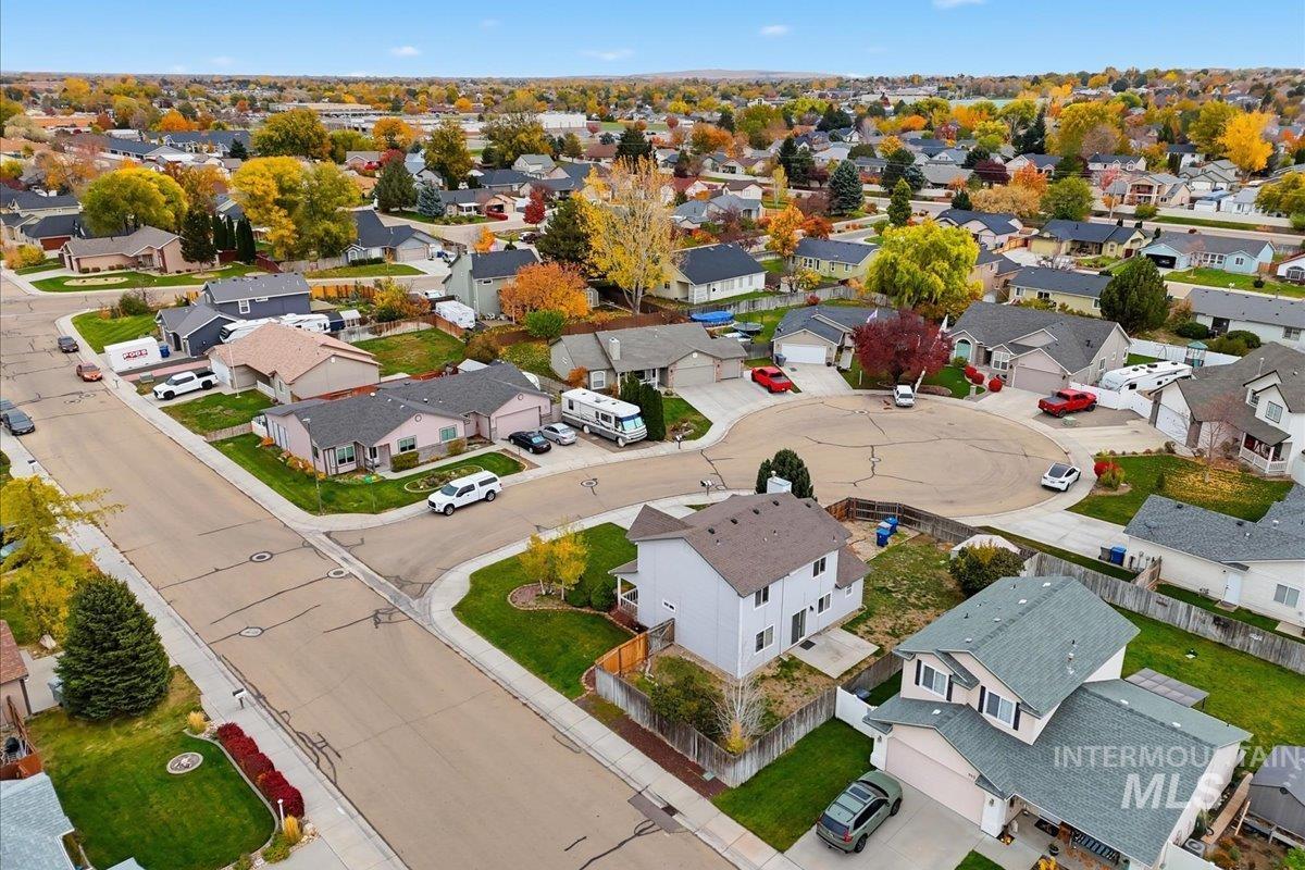 Aerial view of residential area