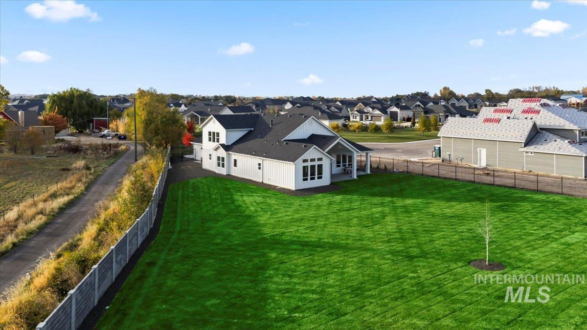 Aerial view of residential area