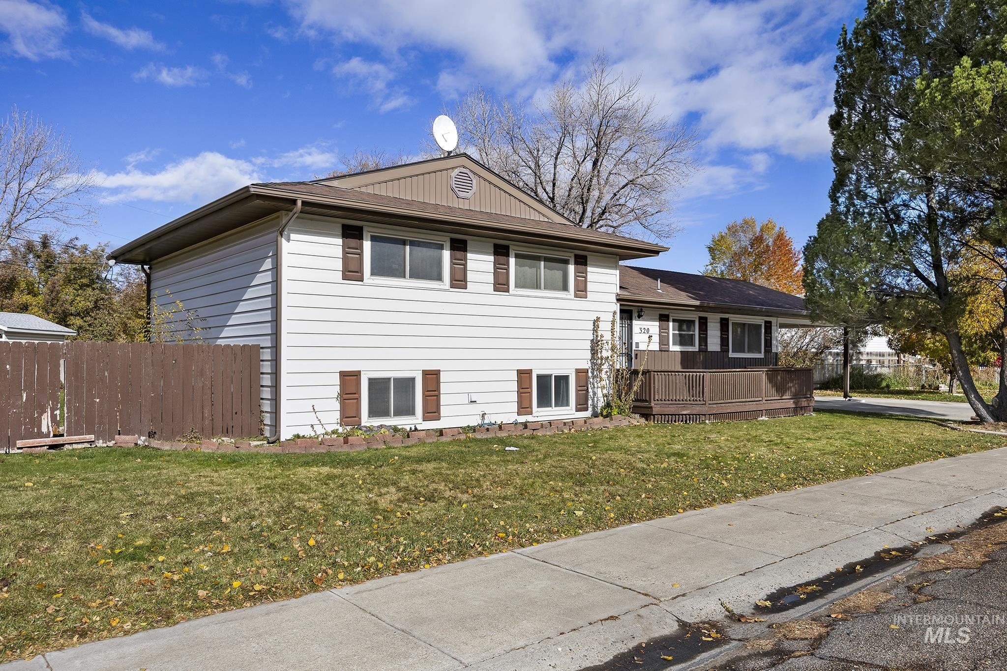 Tri-level home with a deck