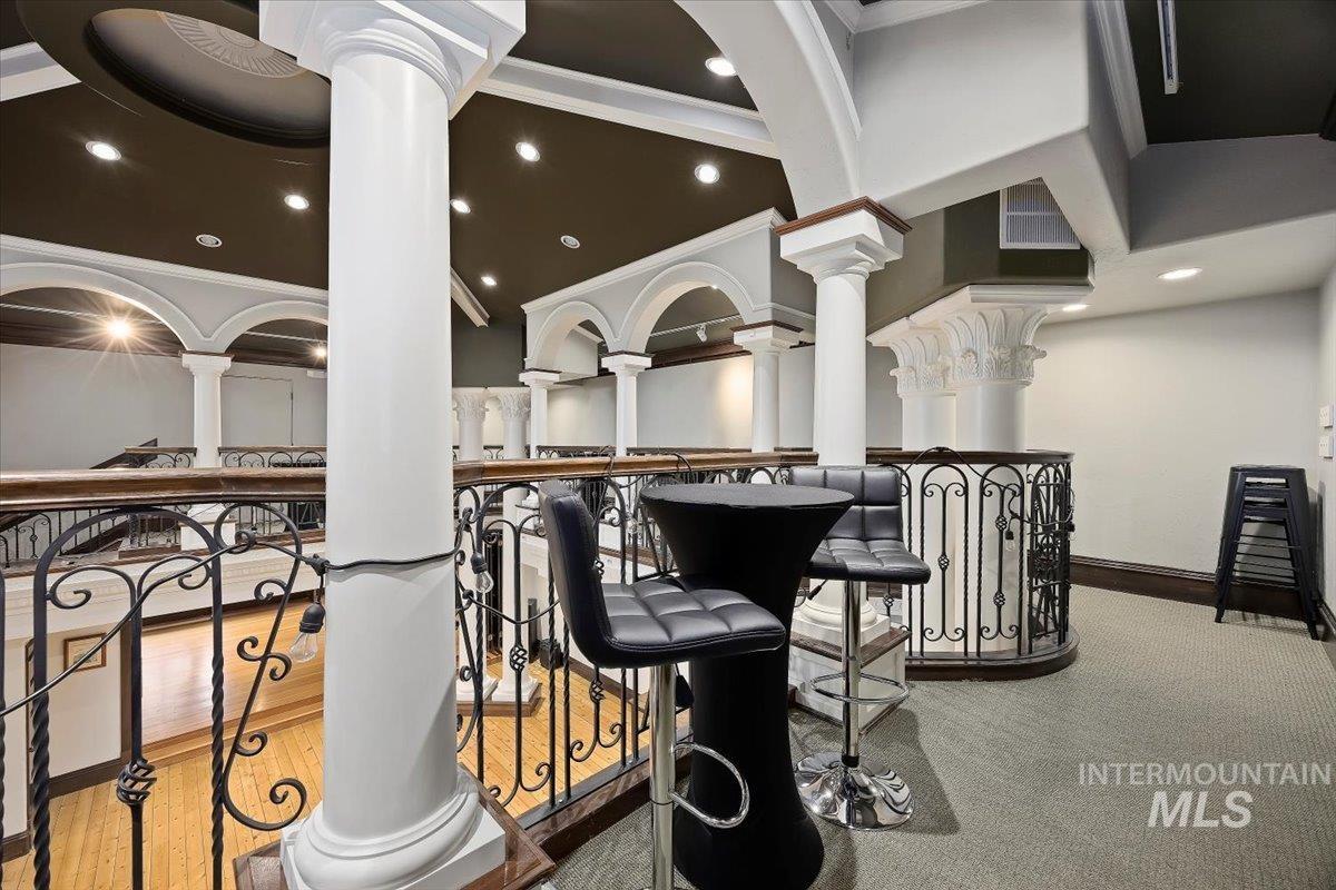 Interior space featuring recessed lighting and wood finished floors
