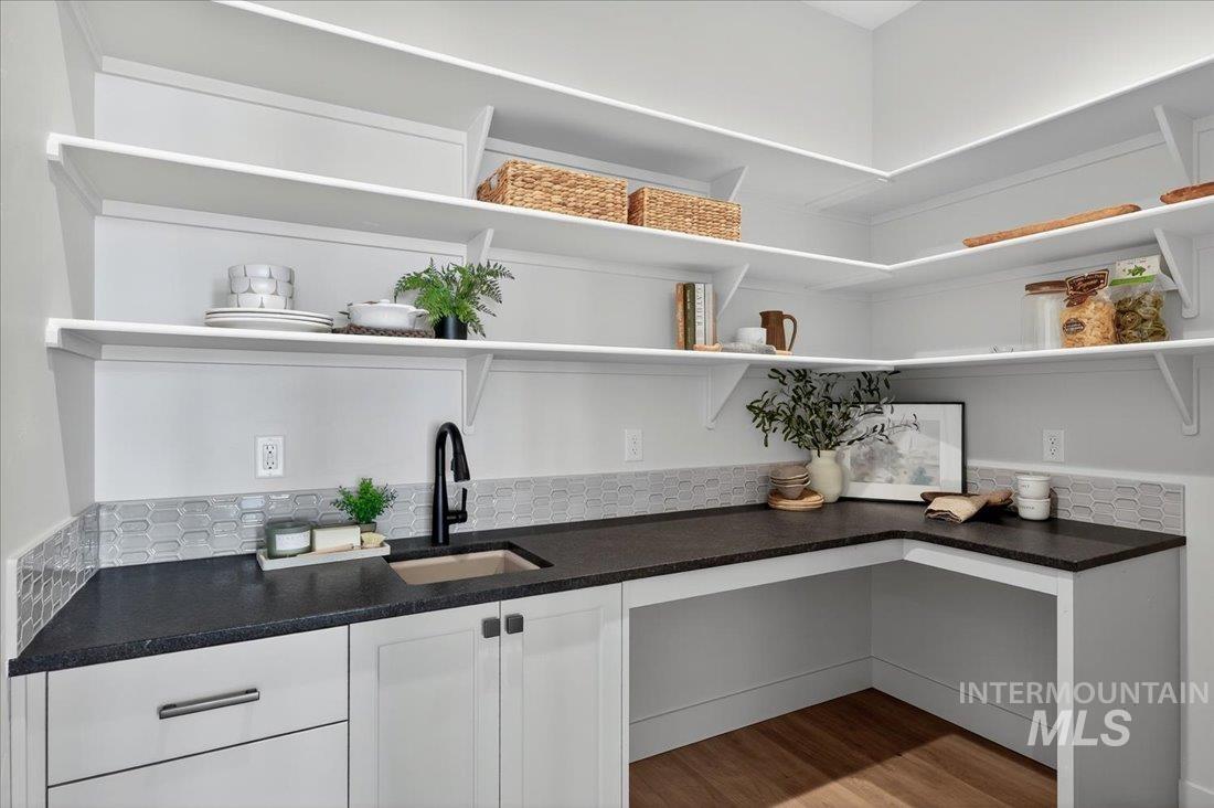 Storage area with a sink