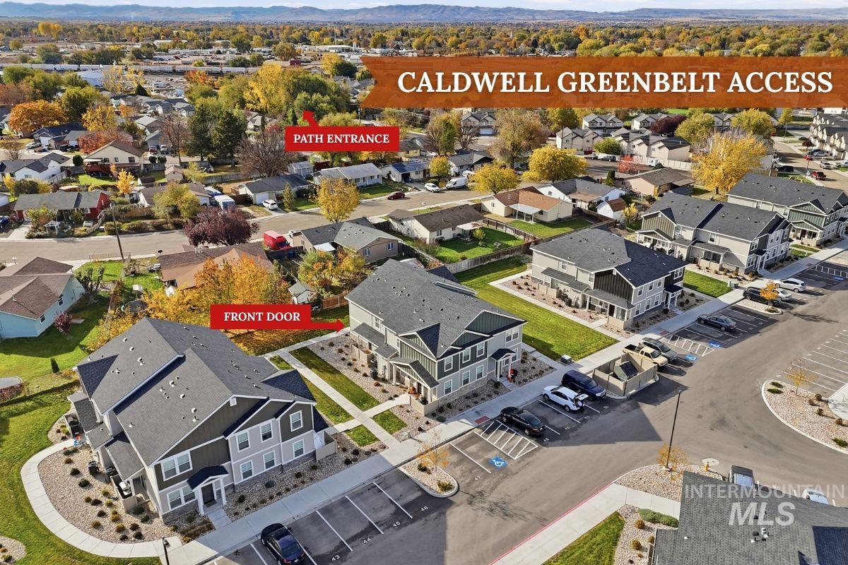 Aerial view of residential area