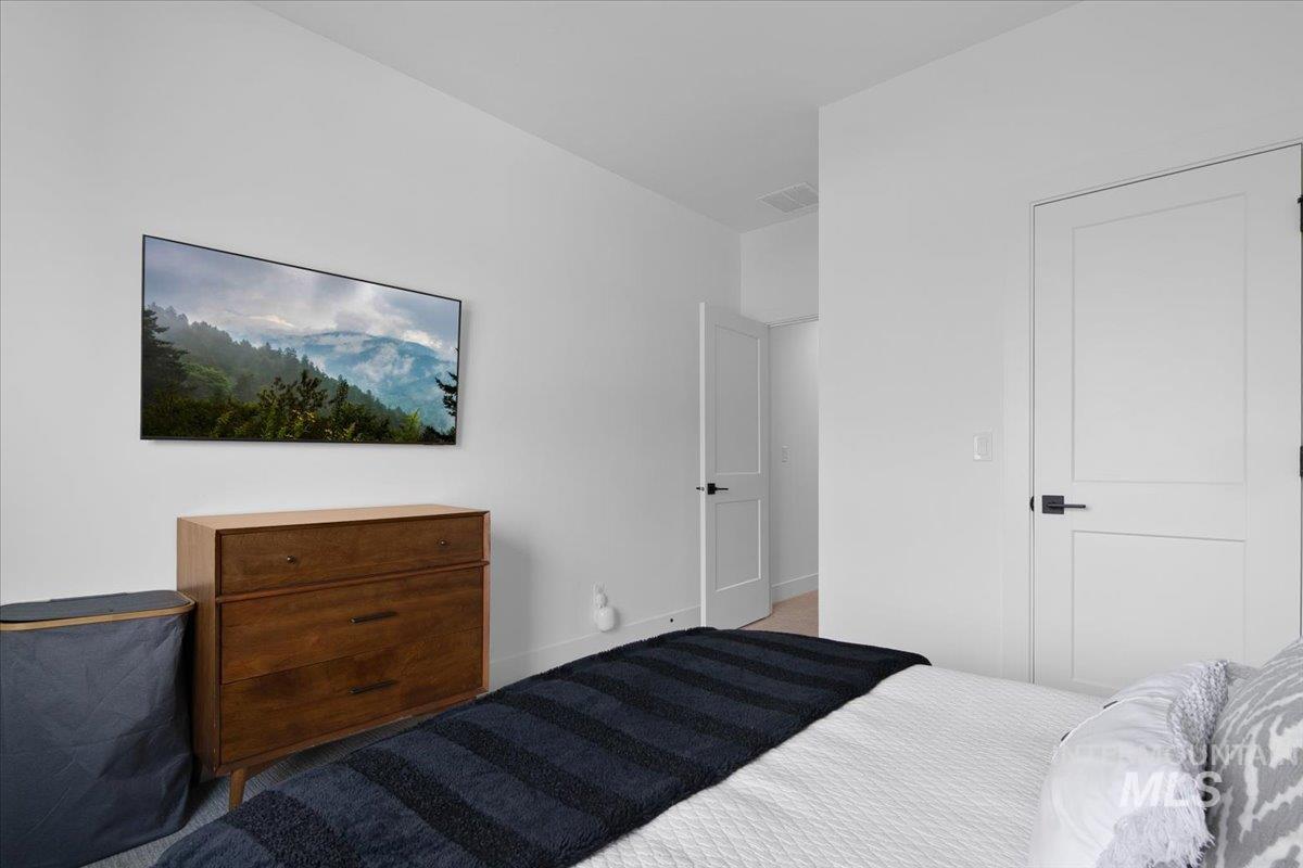 Bedroom with carpet floors