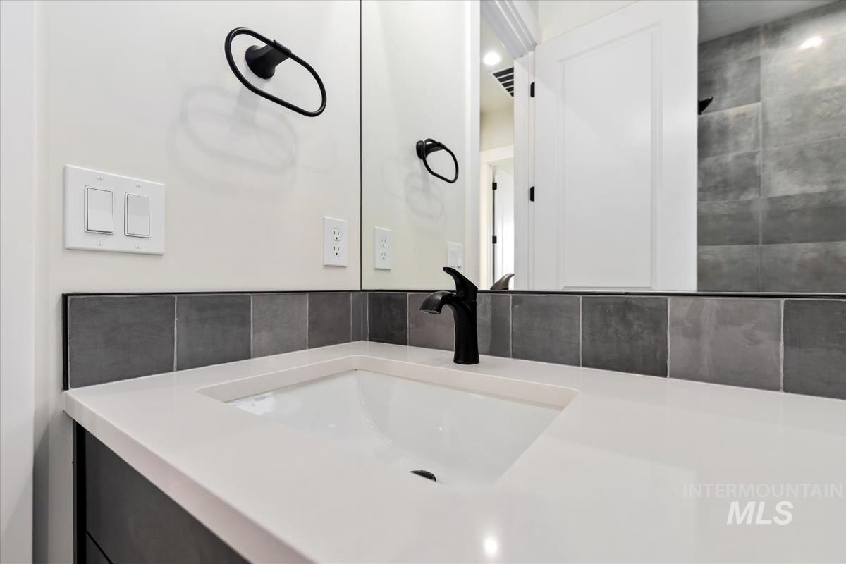 Bathroom featuring vanity