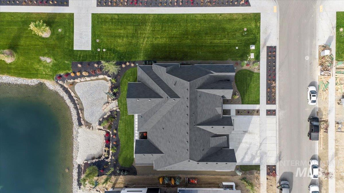 Aerial view of a large body of water