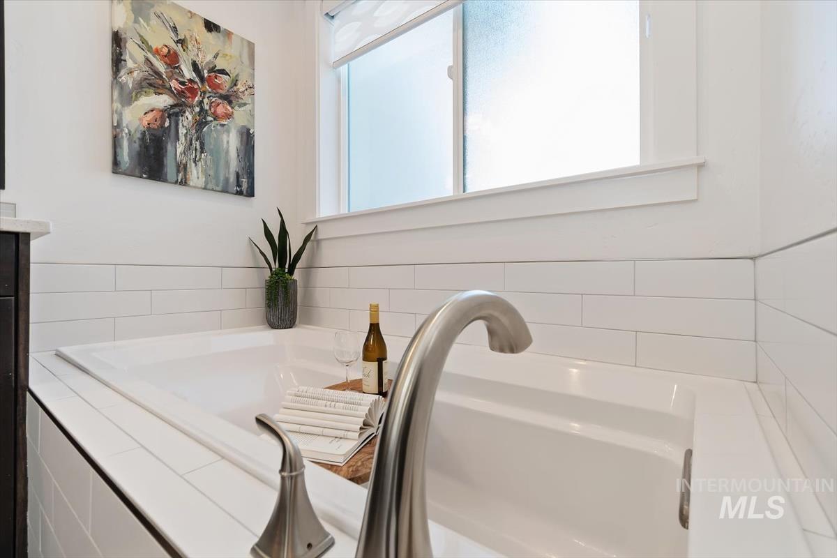 Bathroom view of a garden tub