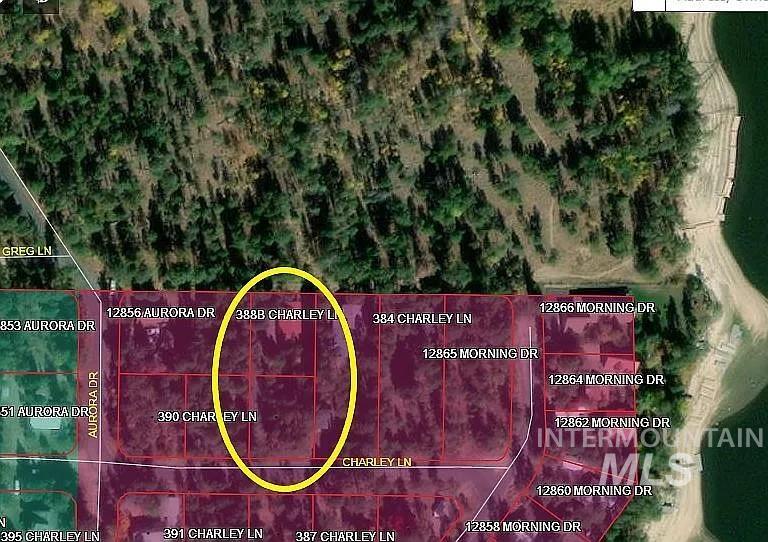 Aerial map of property and surrounding area