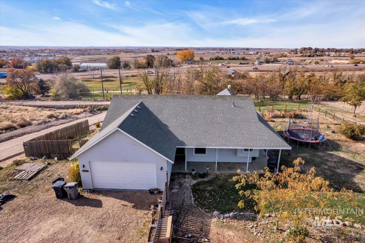 Aerial view of sparsely populated area