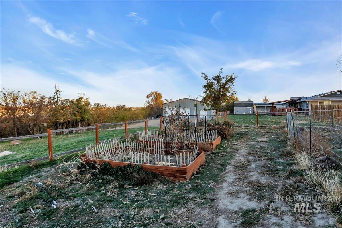 View of yard featuring a garden