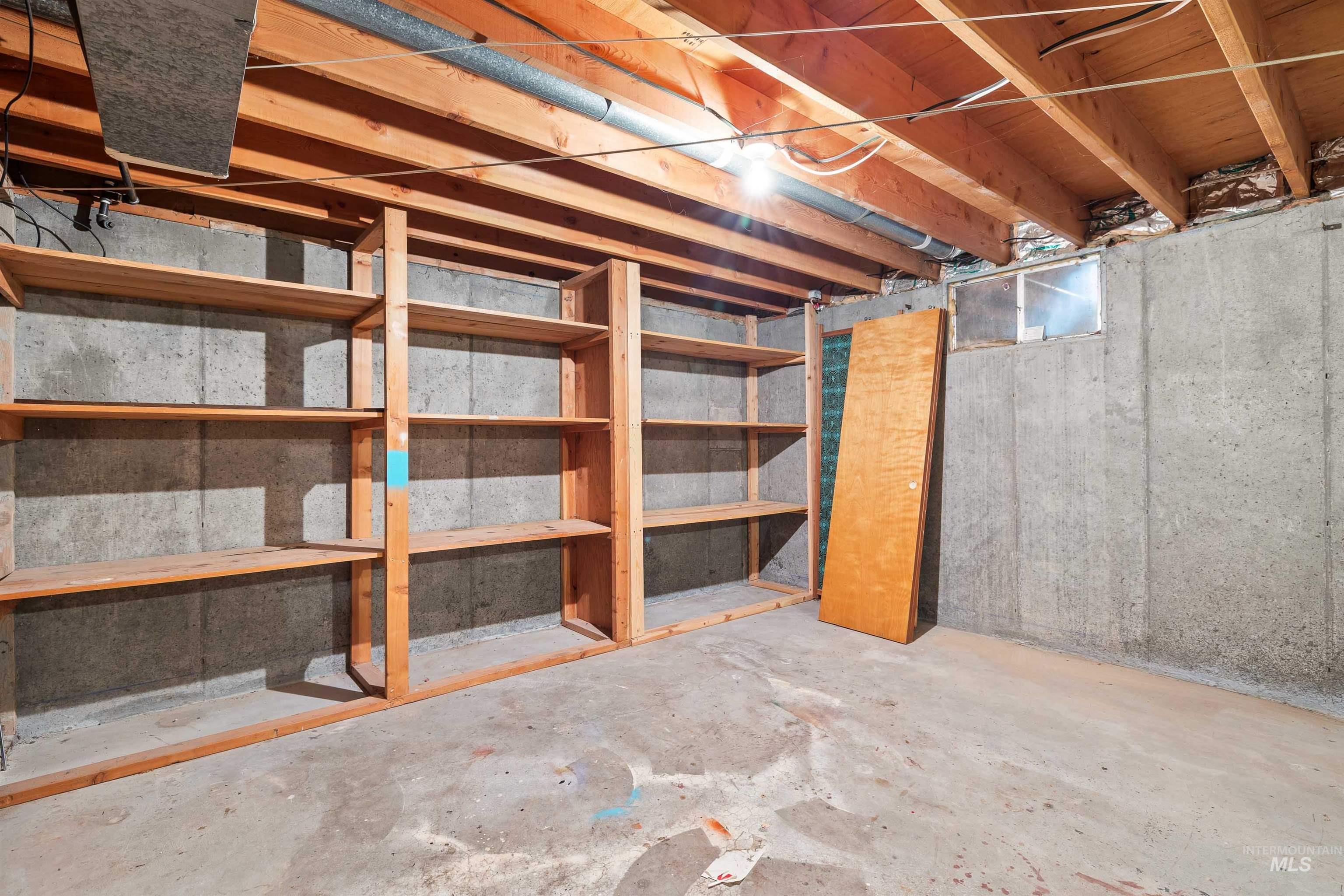 View of unfinished below grade area