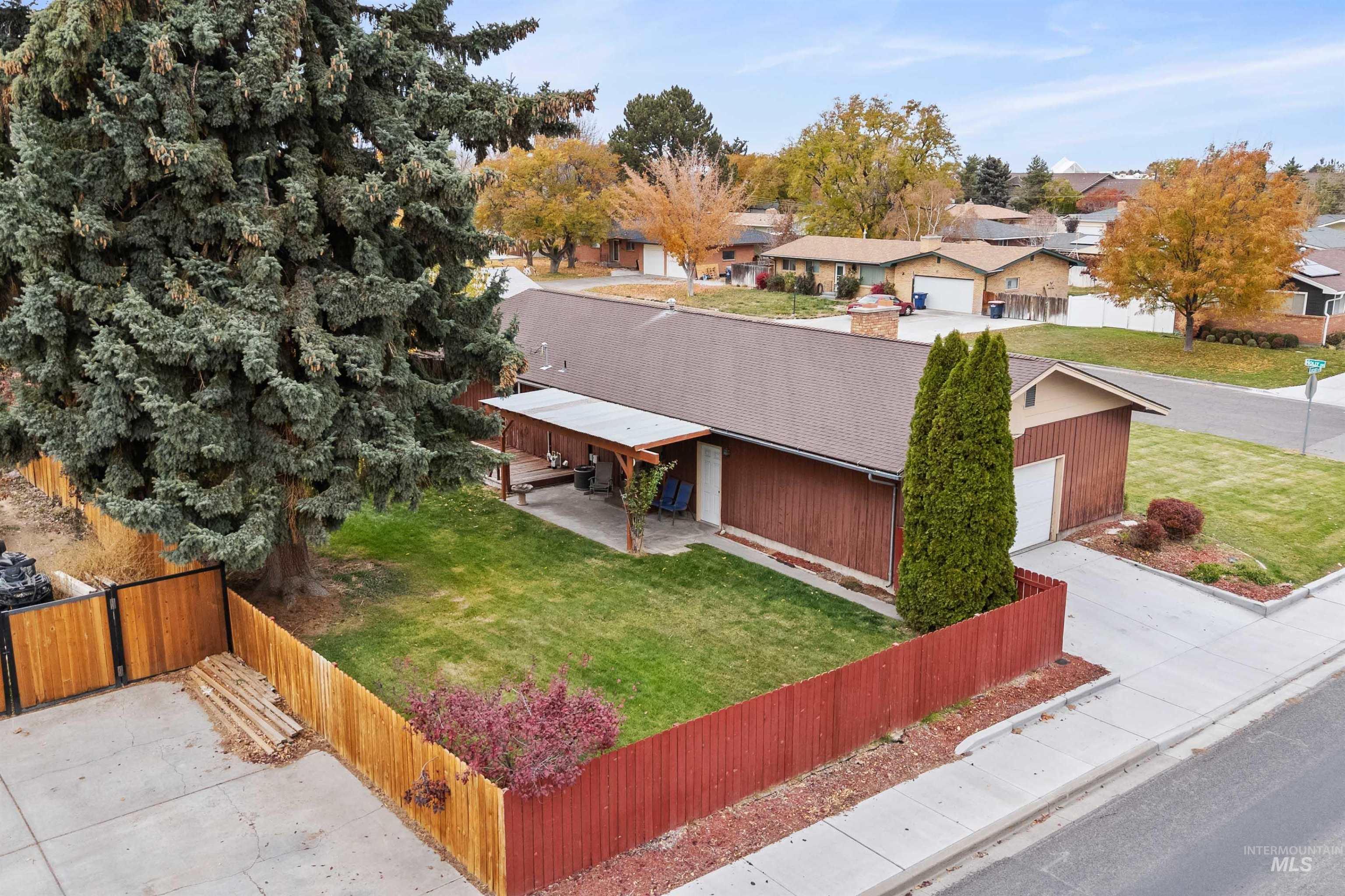Aerial perspective of suburban area