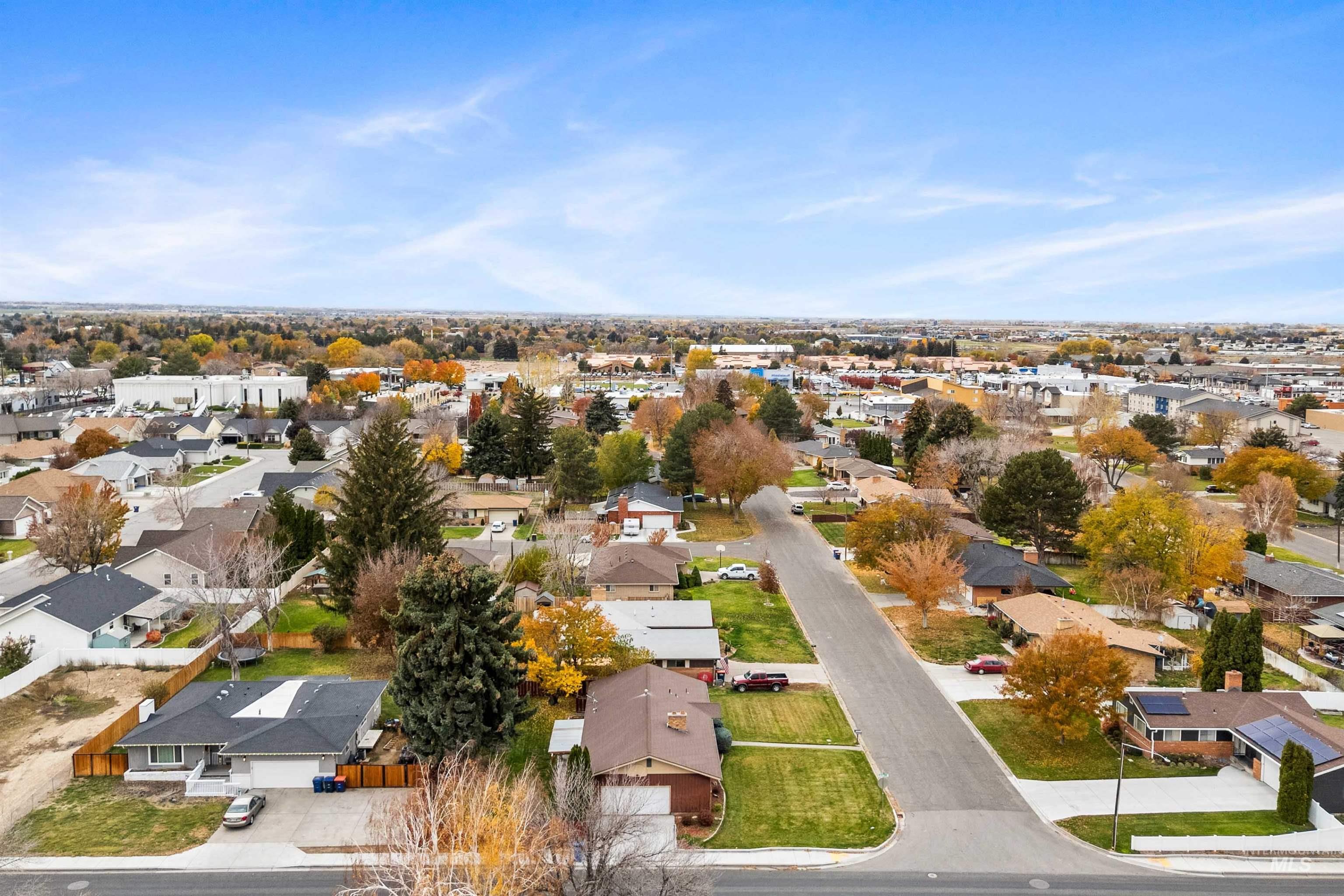 Aerial view of residential area