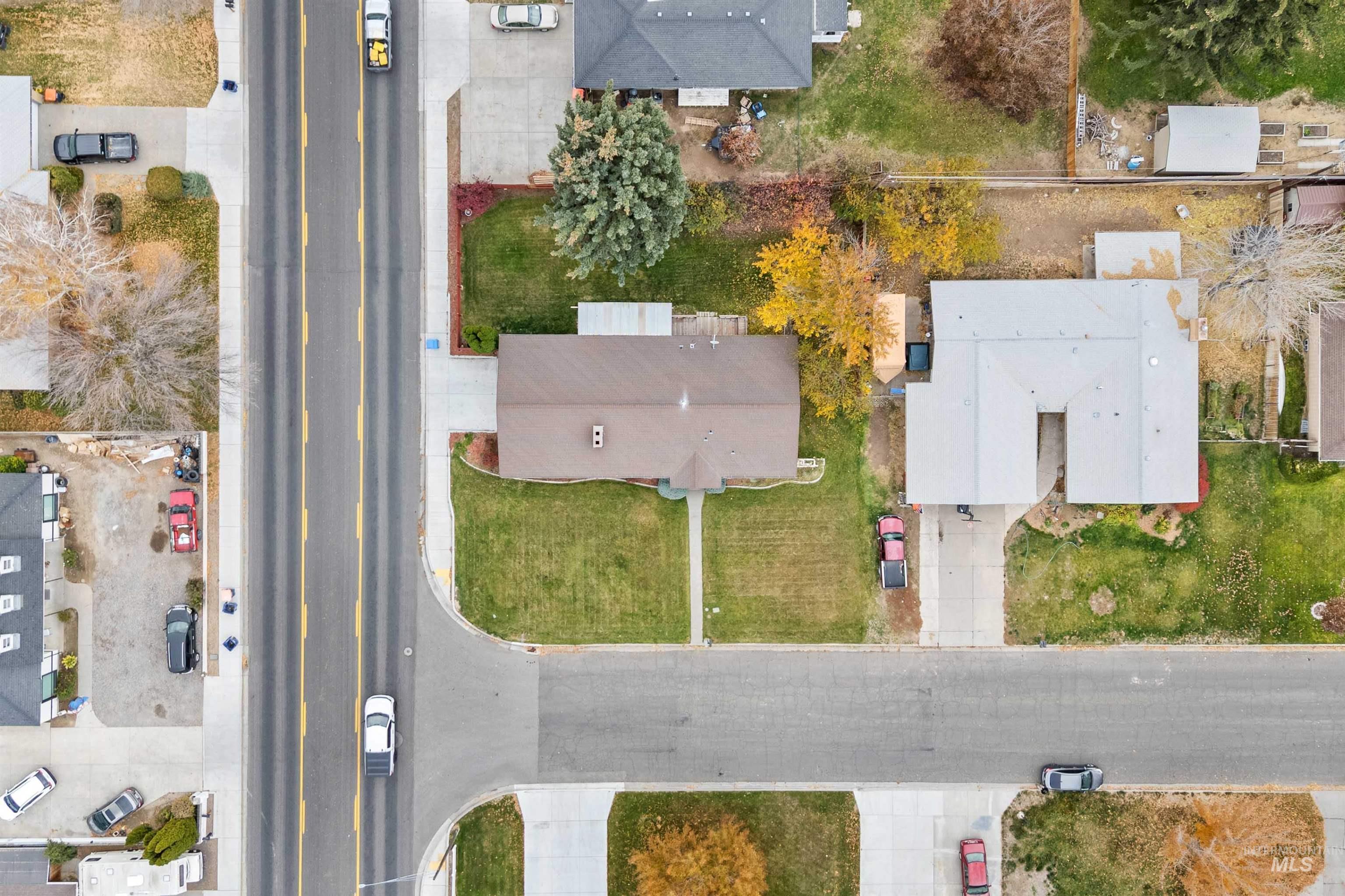 Aerial view of residential area