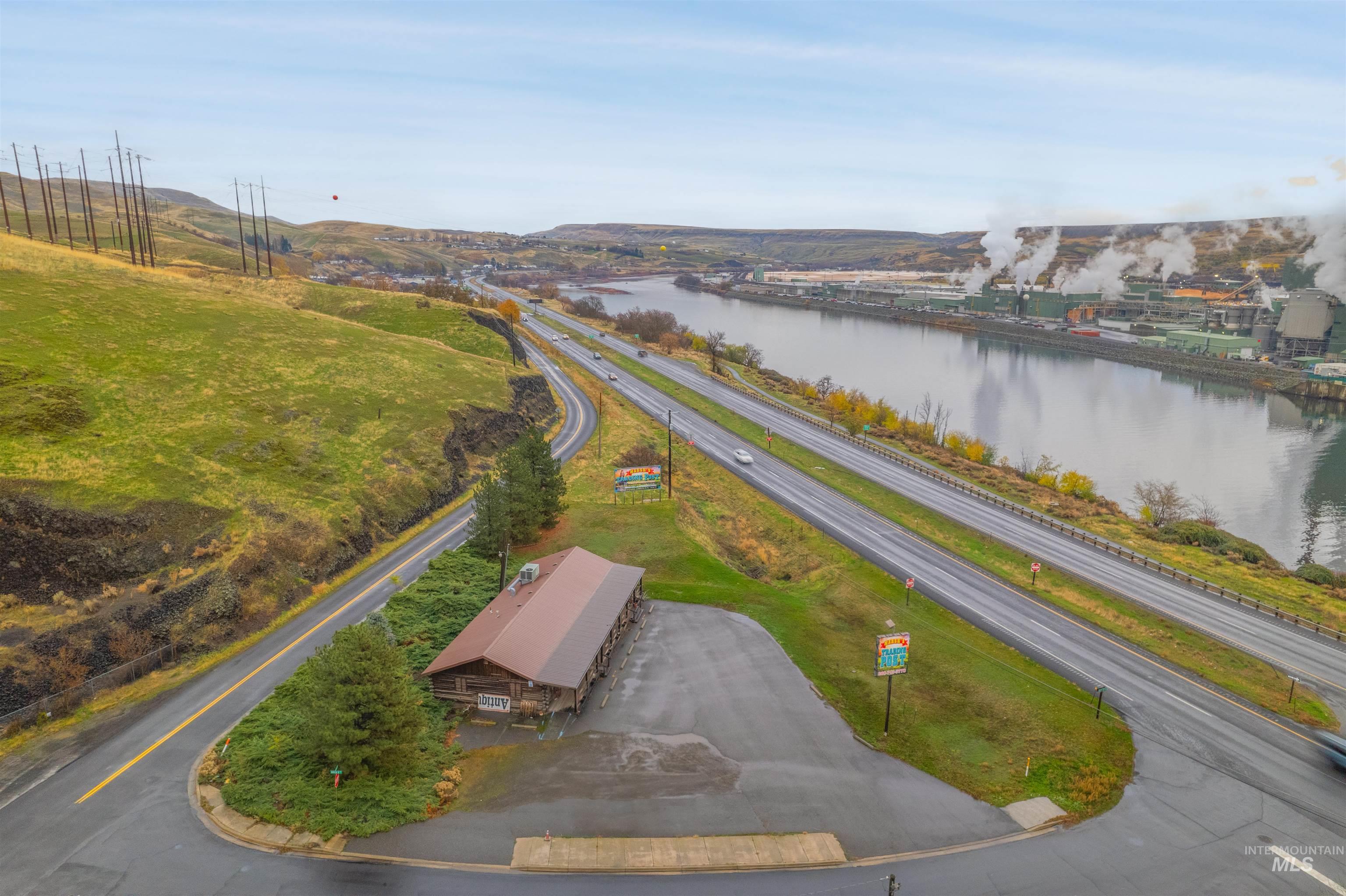 Aerial view of a mountain backdrop