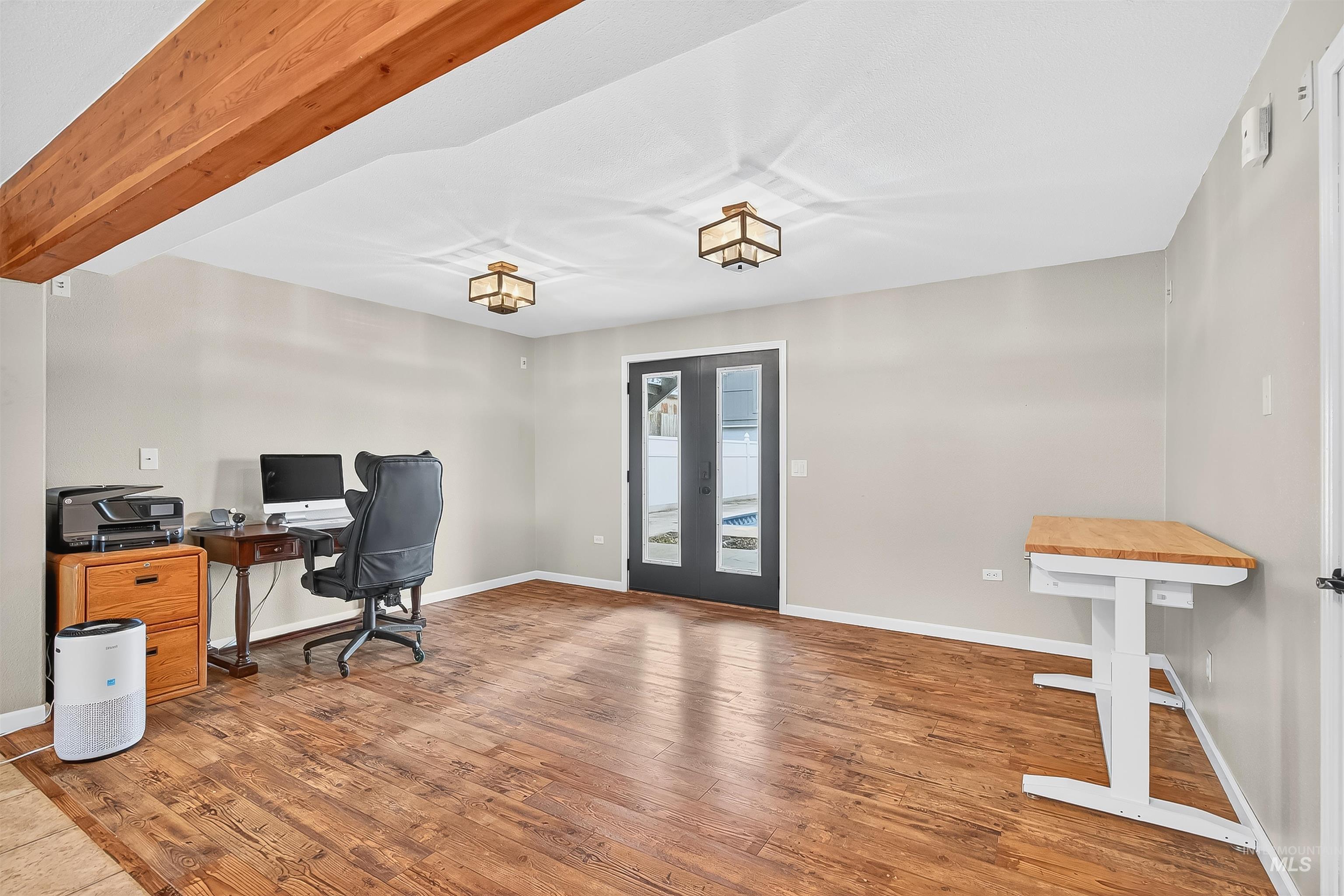 Office featuring light wood-type flooring
