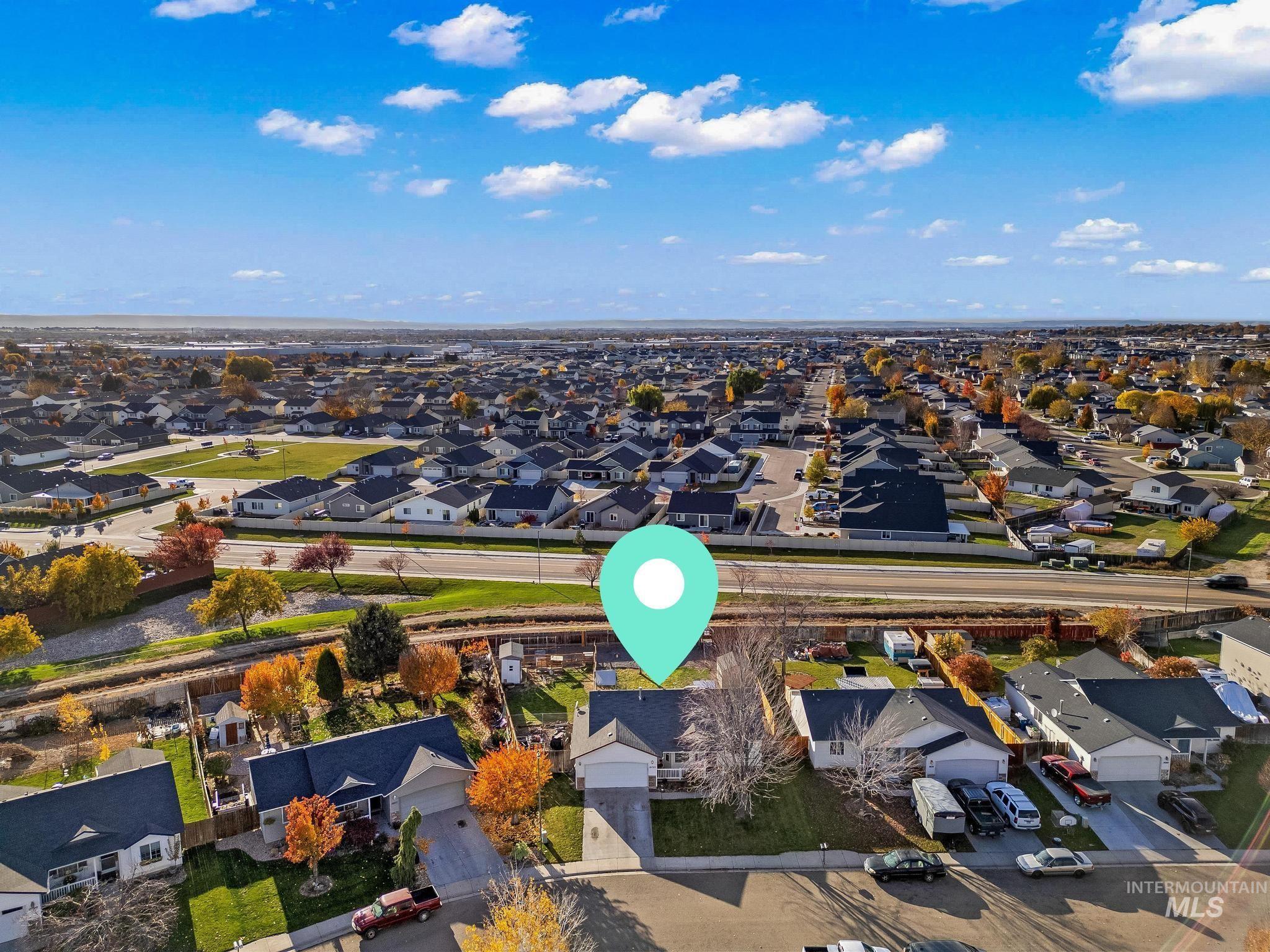 Aerial view of residential area