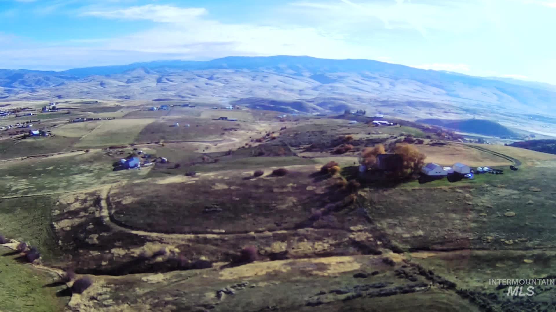 Drone / aerial view of a mountainous background