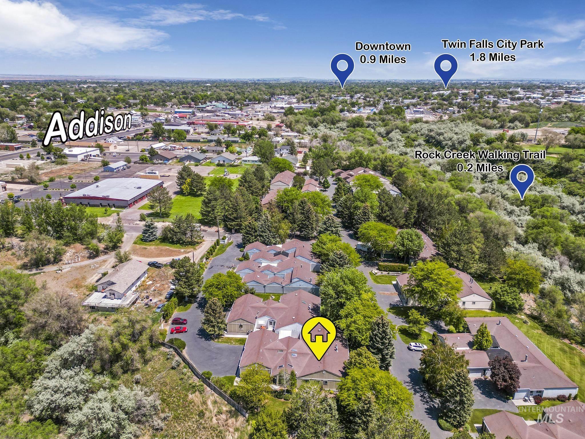 Aerial view of residential area