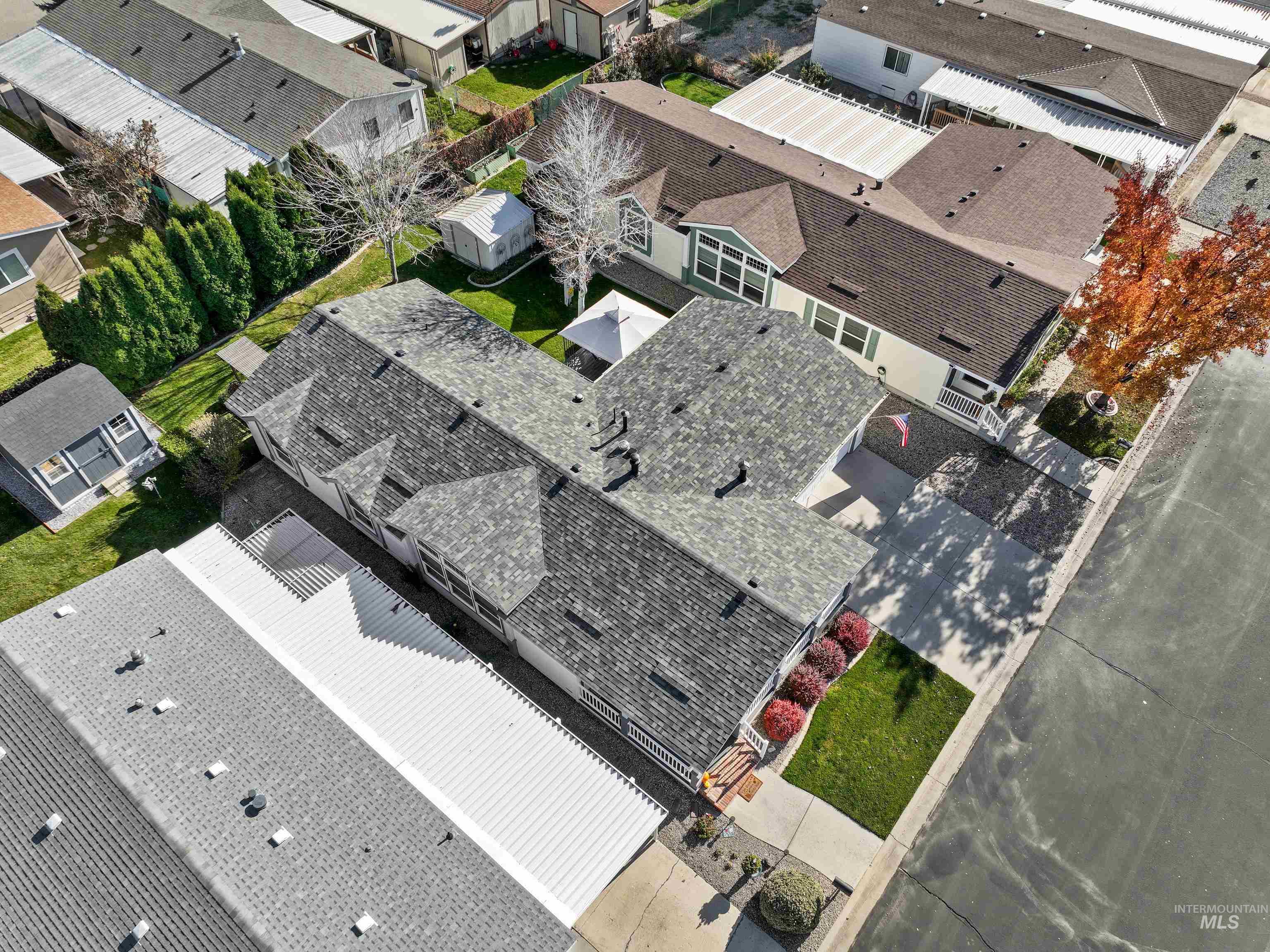 Aerial view of residential area