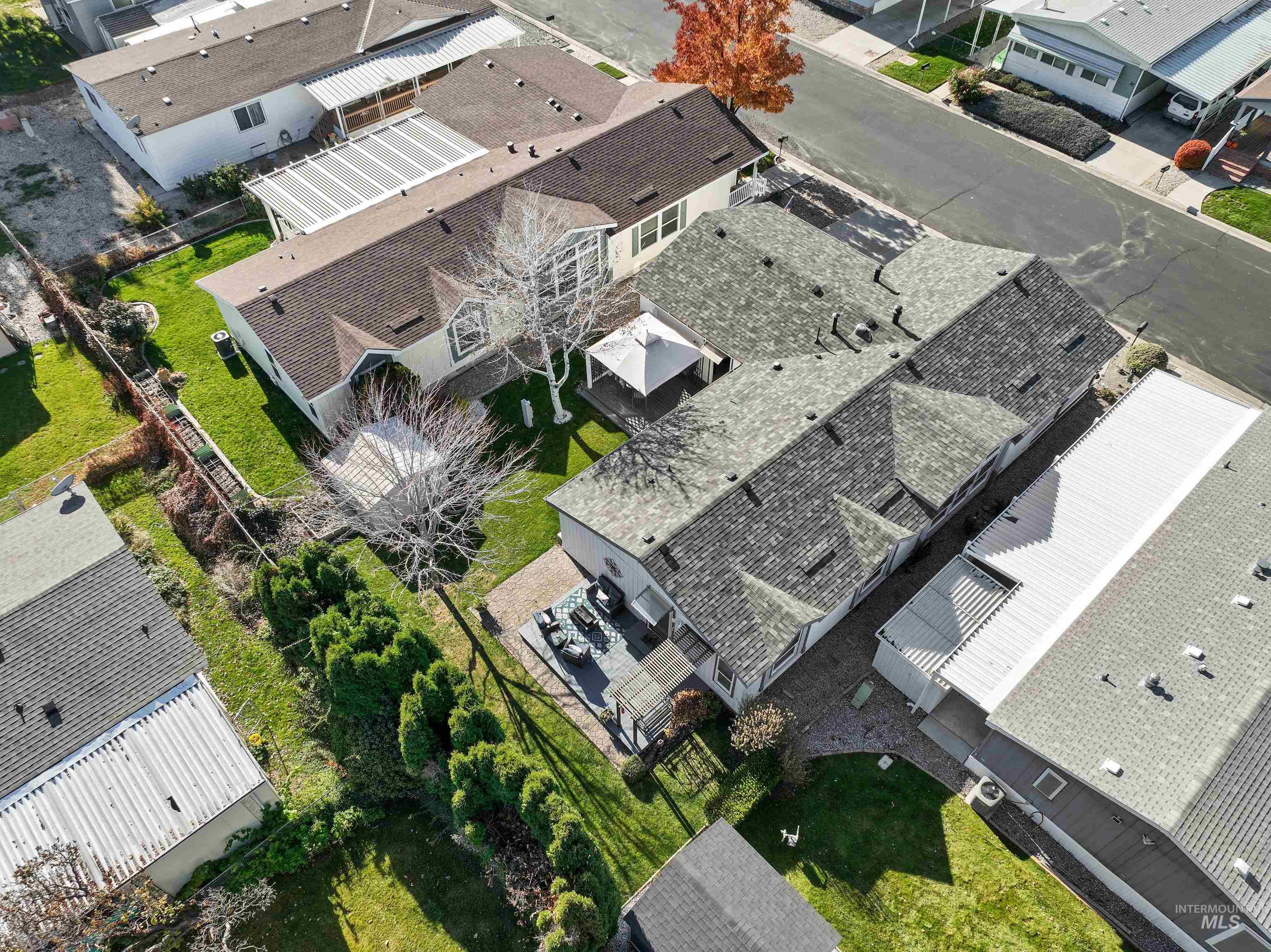 Aerial view of residential area