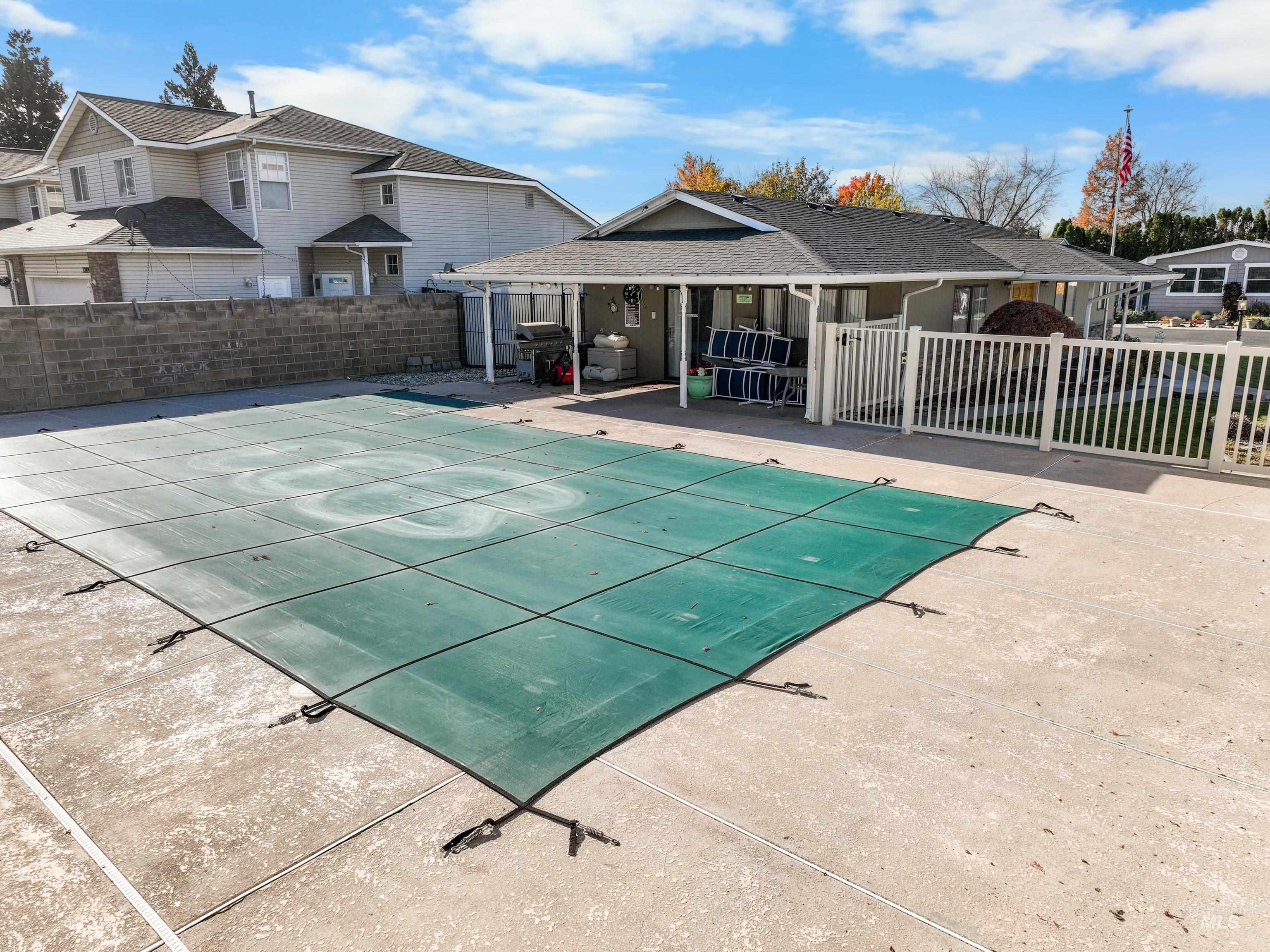 Community pool with grilling area
