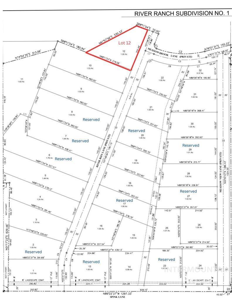 Map showing property parcels