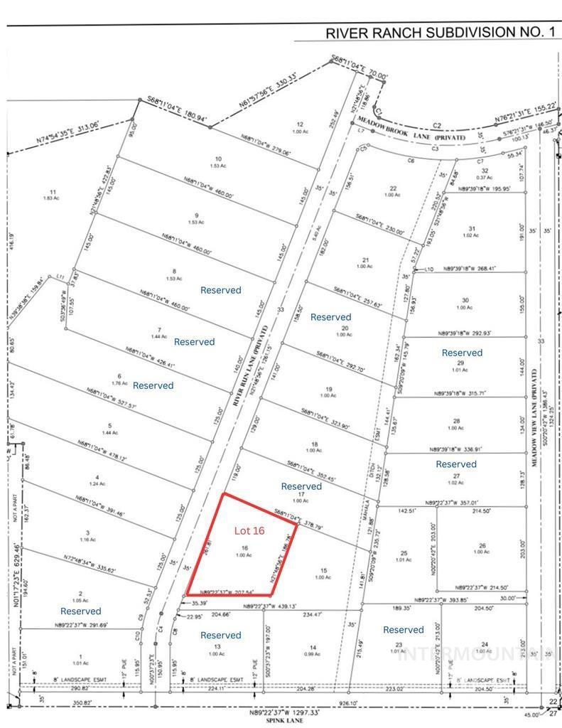 Map showing property parcels
