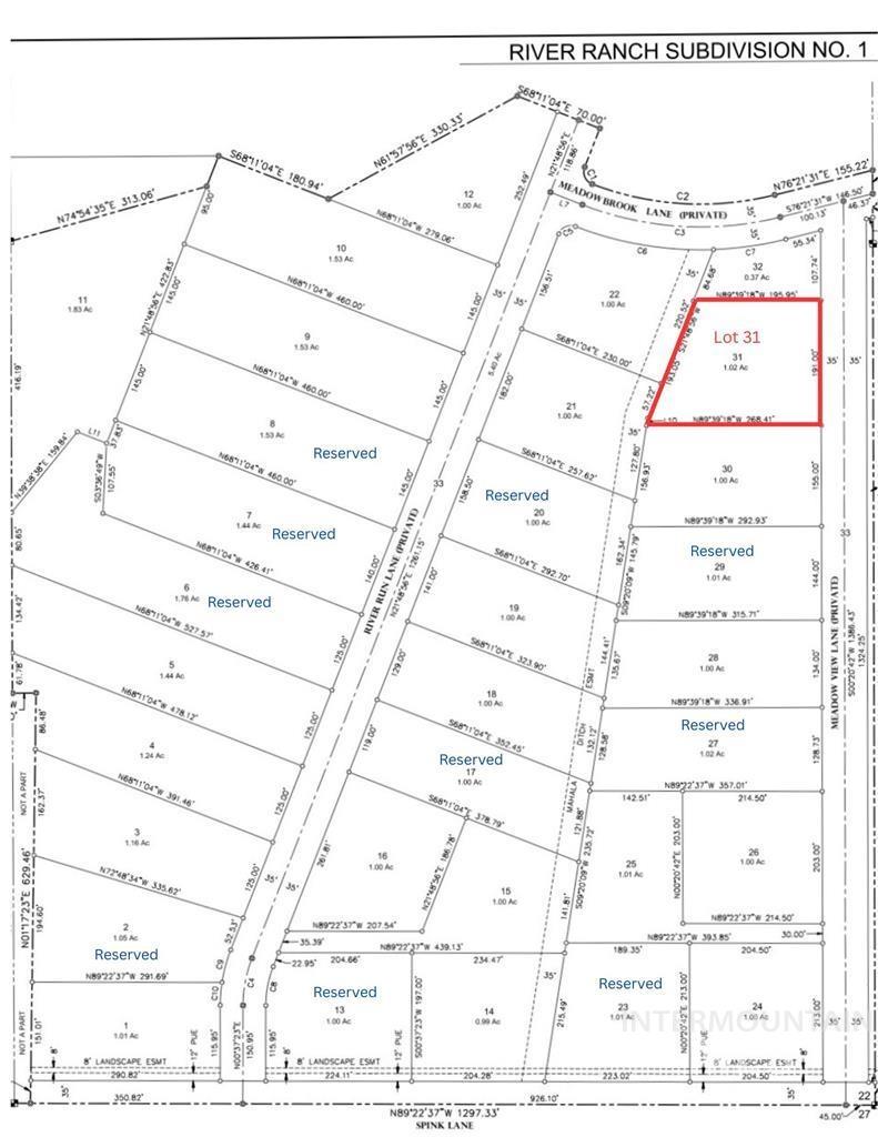 Map showing property parcels