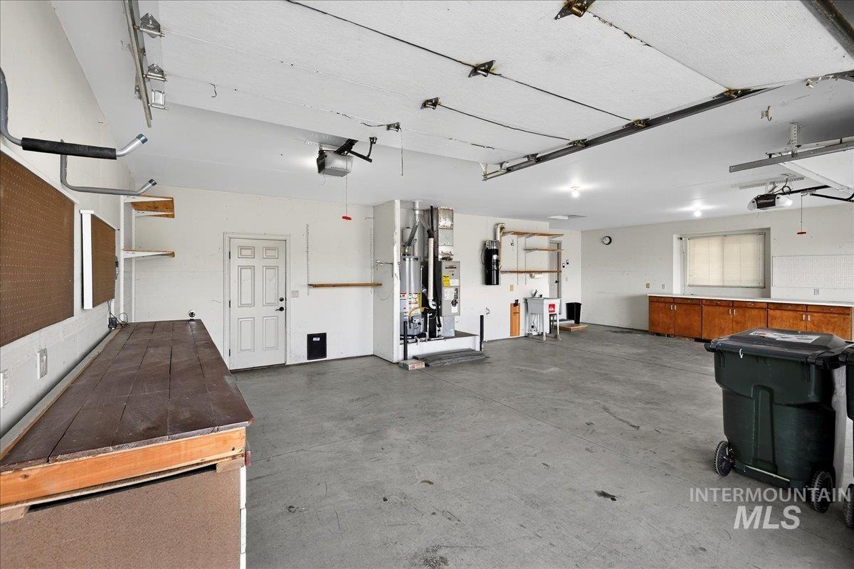 Garage with a central vacuum unit