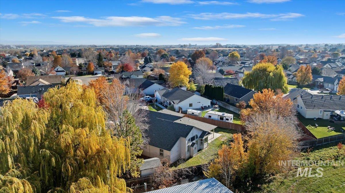 Aerial view of residential area