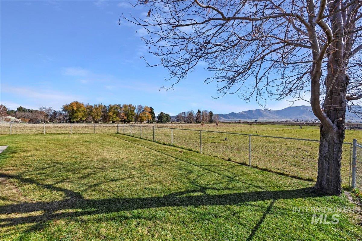 View of yard with a view of rural / pastoral area and a mountain view