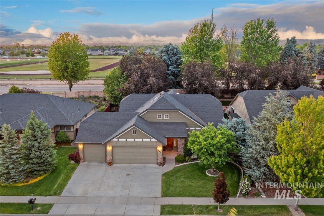 Aerial view of residential area