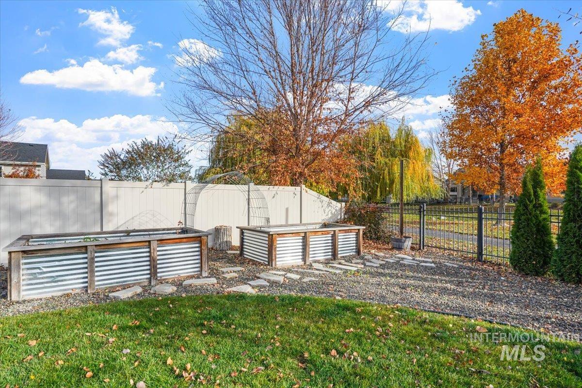 View of yard featuring a vegetable garden