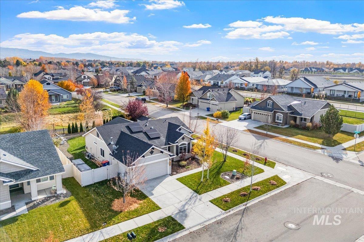 Aerial perspective of suburban area