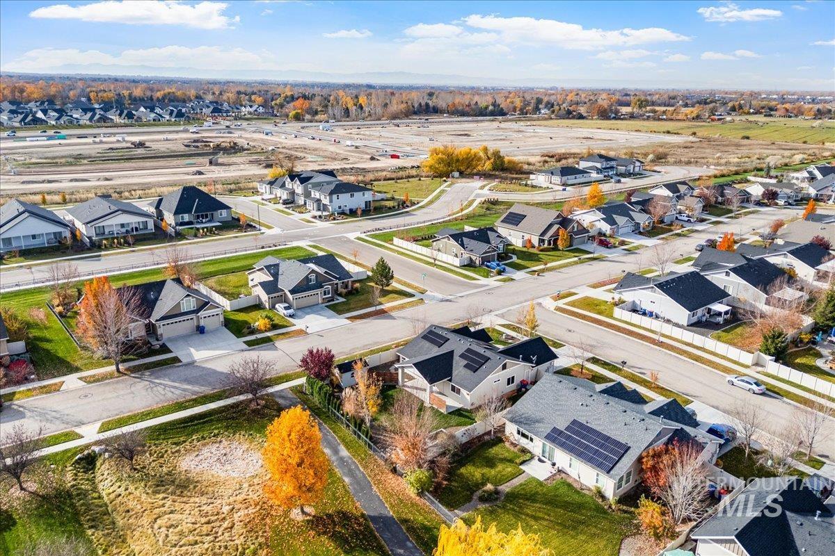 Aerial view of residential area