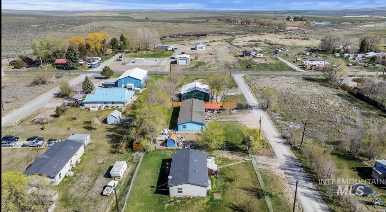 Aerial overview of property's location with rural landscape