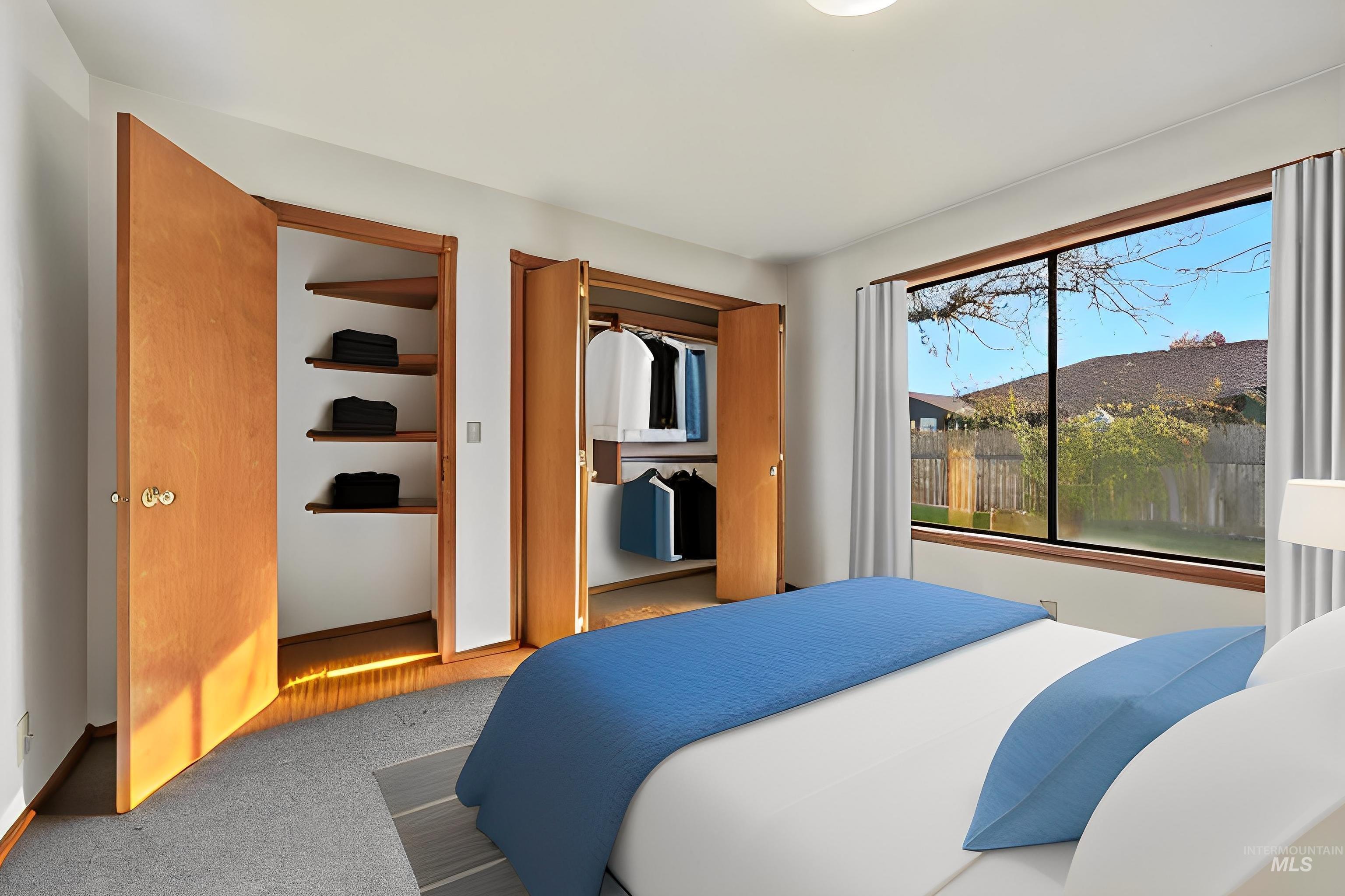 Bedroom featuring carpet