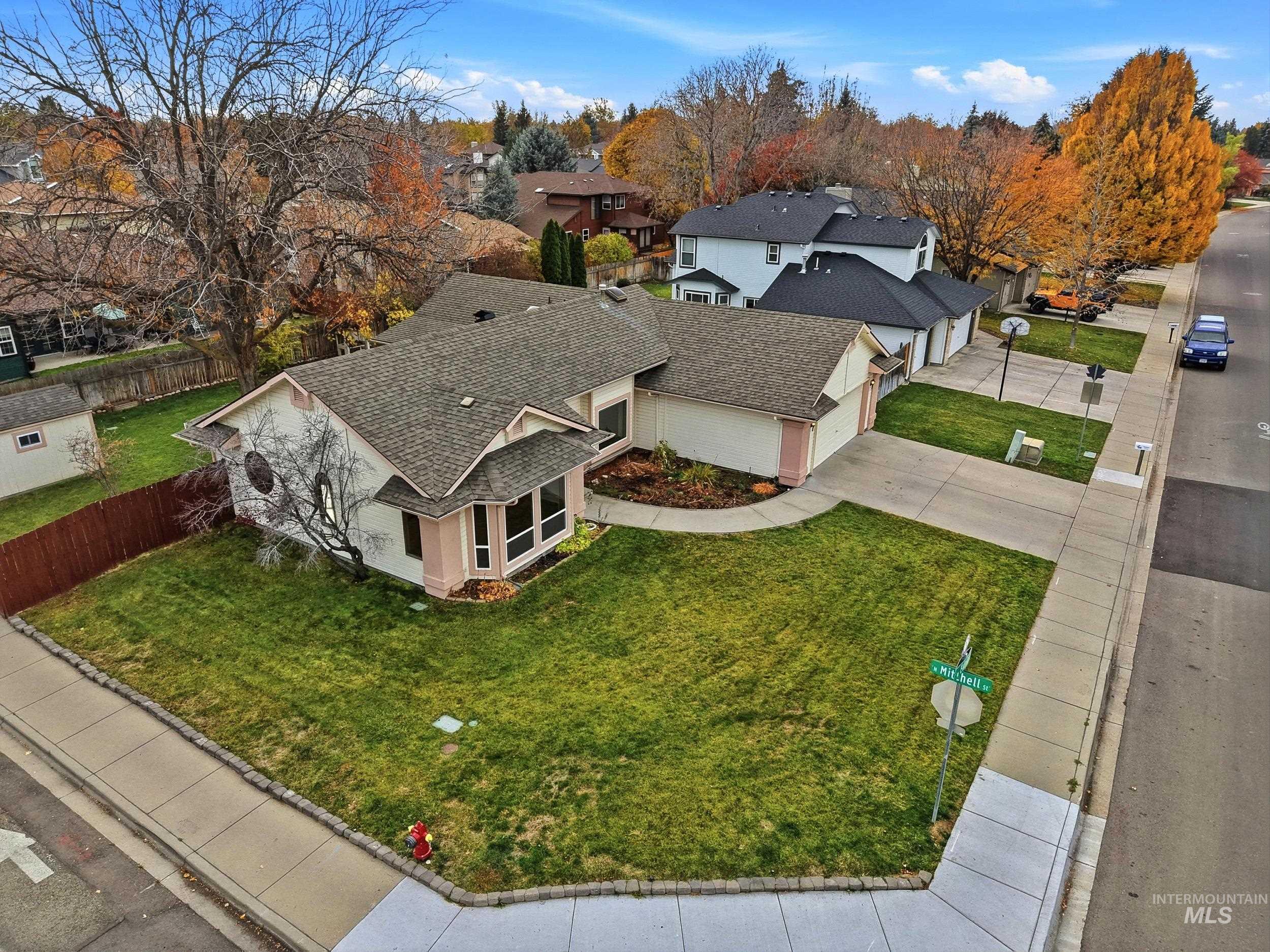 Aerial view of residential area
